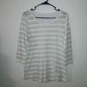 Sonoma Tops Polkadot 3/4 Sleeve Size M 100% Cotton